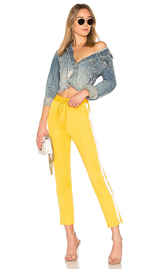 view 4 of 4 Crop Track Pant in Yellow & White