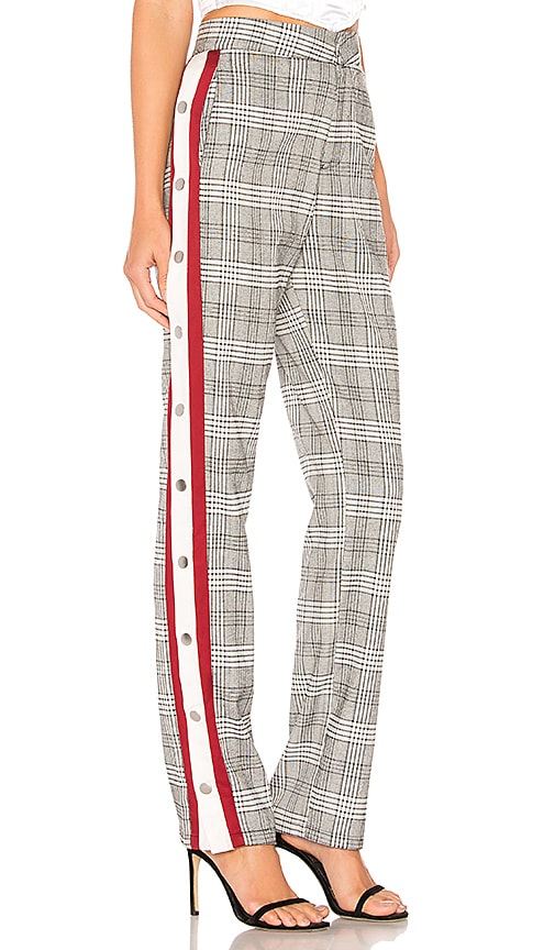 view 2 of 4 Tailored Snap Track Pant in Grey Plaid