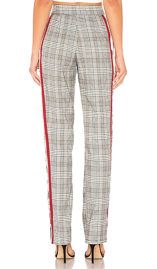view 3 of 4 Tailored Snap Track Pant in Grey Plaid