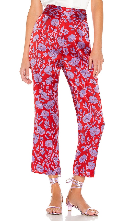 view 1 of 4 Selma Pant in Red & Purple Floral
