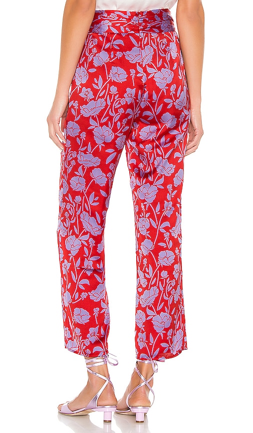 view 3 of 4 Selma Pant in Red & Purple Floral