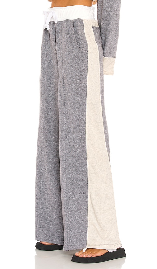 view 3 of 5 Blocked Wide Leg Jogger in Gray & White