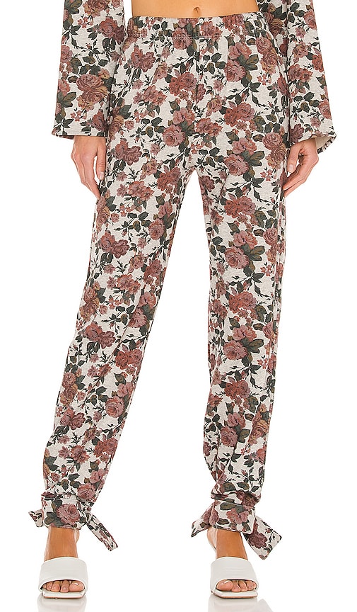 view 1 of 4 Tie Ankle Sweatpant in Red Victorian Floral