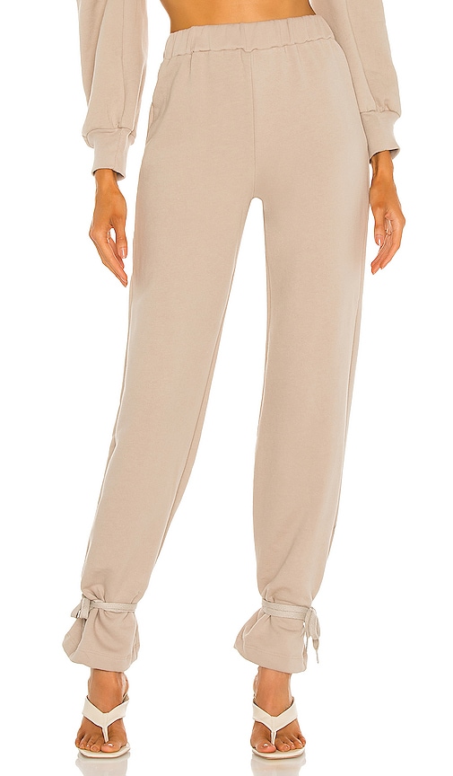 Lovers & Friends Izzie Tie Jogger Pant In Neutral