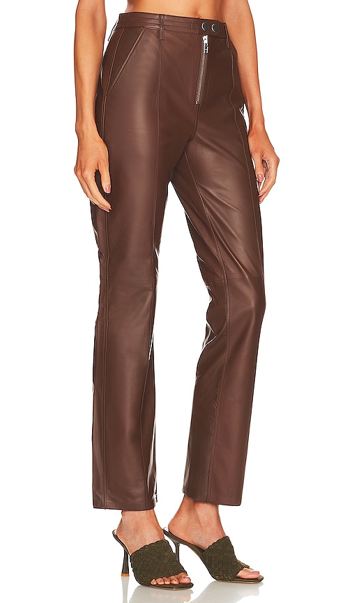 view 2 of 4 Kendra Leather Pant in Brown