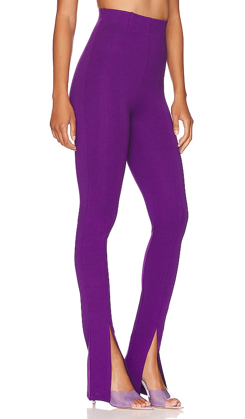 Vero Moda high waisted split front leggings in bright purple