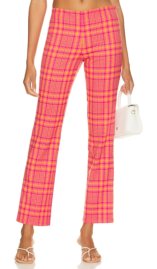 view 1 of 4 Rodeo Pant in Pink & Orange Plaid