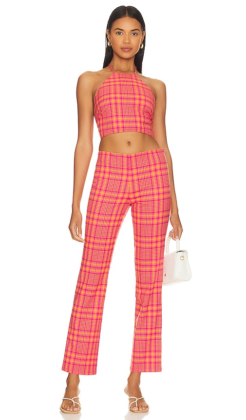 view 4 of 4 Rodeo Pant in Pink & Orange Plaid