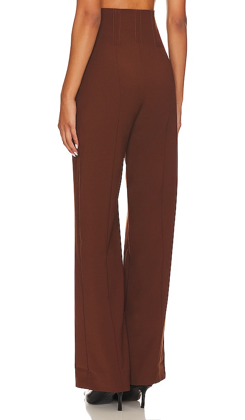 view 3 of 4 Abby High Rise Pant in Chocolate Brown