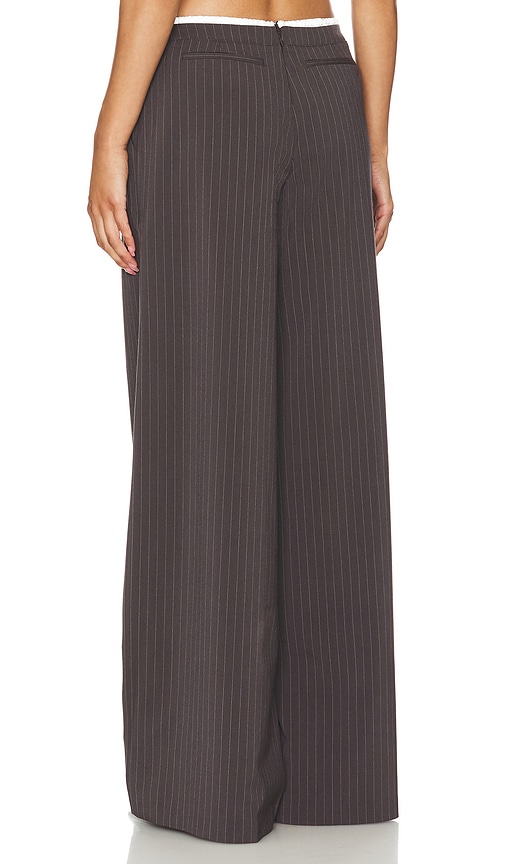 view 3 of 5 Ashley Pant in Grey Pinstripe