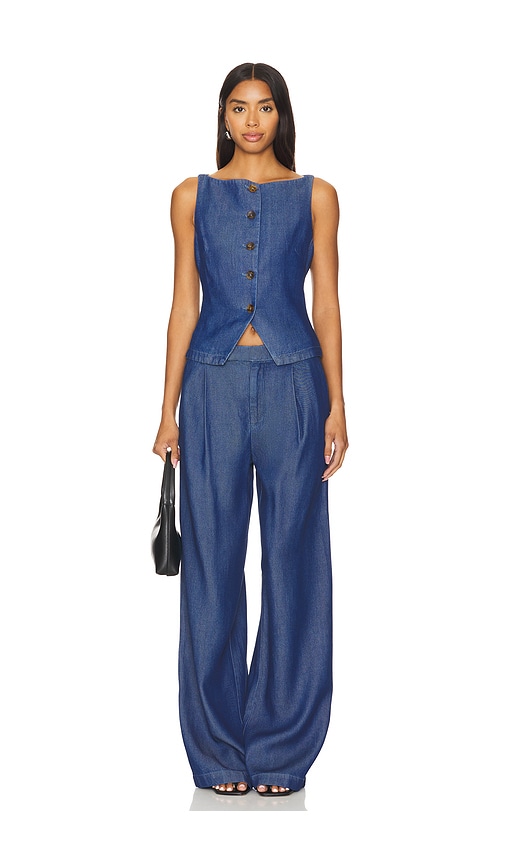 view 5 of 6 Agathe Pant in Blue Denim