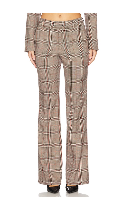 view 1 of 6 Bonnie Pant in Brown Plaid Multi