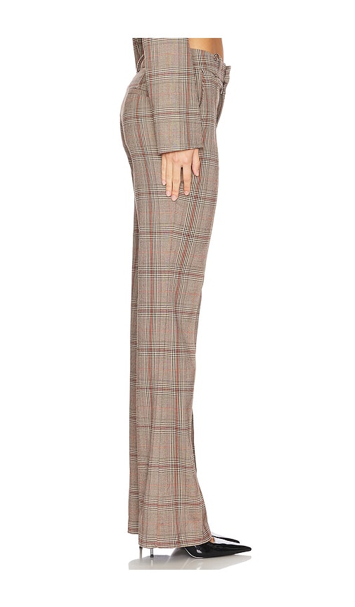 view 3 of 6 Bonnie Pant in Brown Plaid Multi