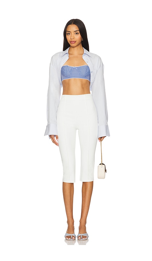 view 5 of 6 Cindy Cropped Capri Pant in White