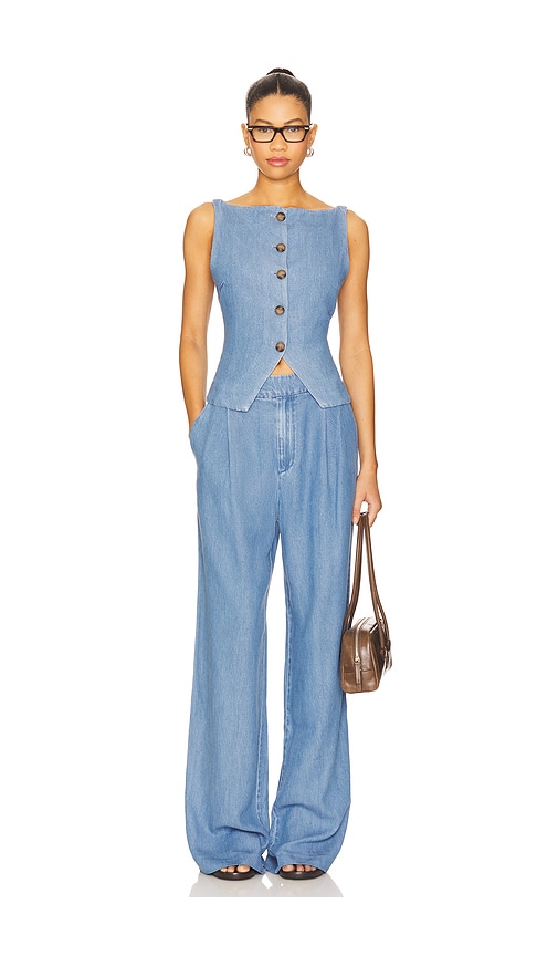 view 5 of 6 Agathe Pant in Light Denim
