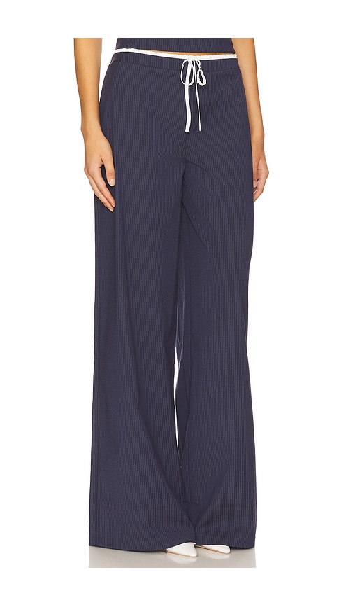 view 2 of 6 Ashley Pant in Navy & Grey Pinstripe