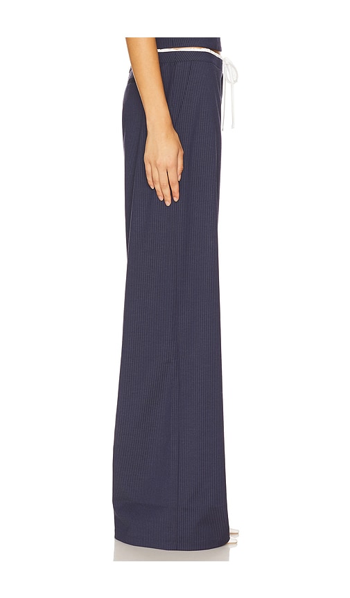 view 3 of 6 Ashley Pant in Navy & Grey Pinstripe