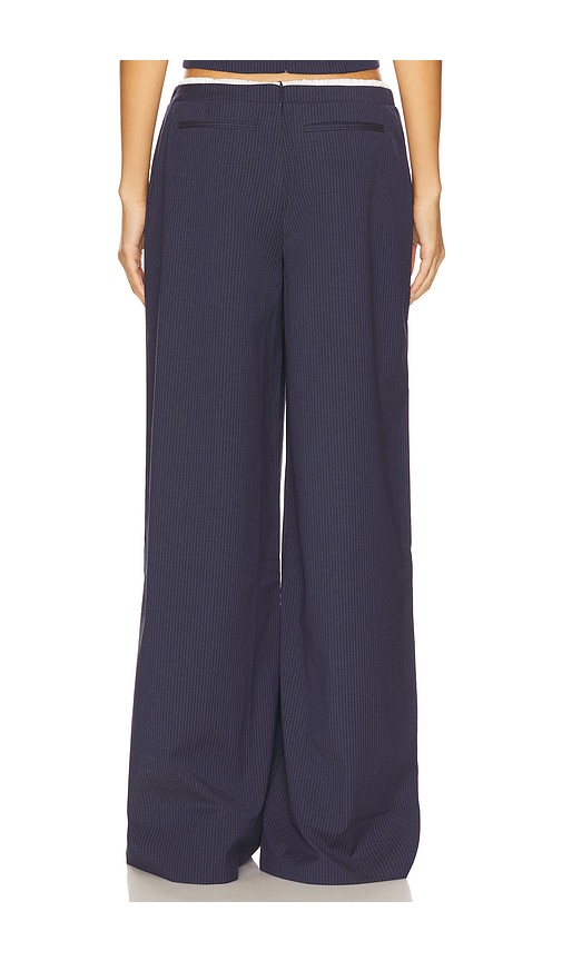view 4 of 6 Ashley Pant in Navy & Grey Pinstripe