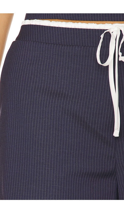 view 6 of 6 Ashley Pant in Navy & Grey Pinstripe