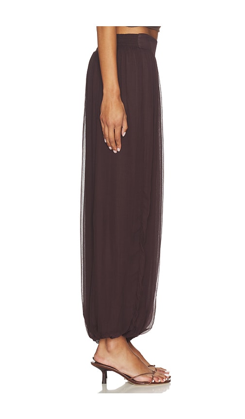 view 3 of 6 x Christina Elezaj Cordelia Pant in Chocolate Brown