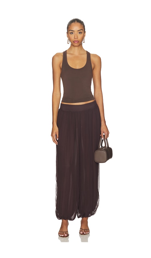 view 5 of 6 x Christina Elezaj Cordelia Pant in Chocolate Brown