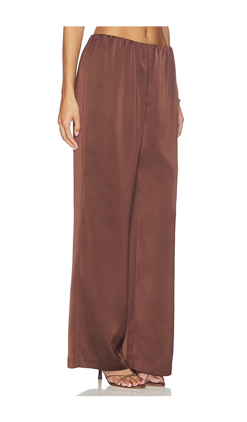 view 2 of 6 Alette Satin Pants in Chocolate Brown