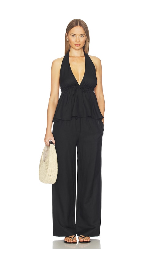 view 5 of 6 Lexa Linen Pant in Black