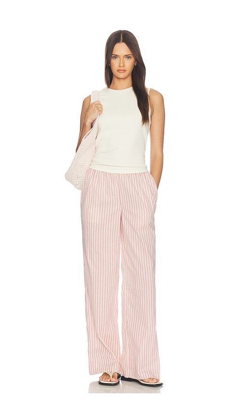 view 5 of 6 Rhodes Striped Linen Pant in Pink Multi Stripe