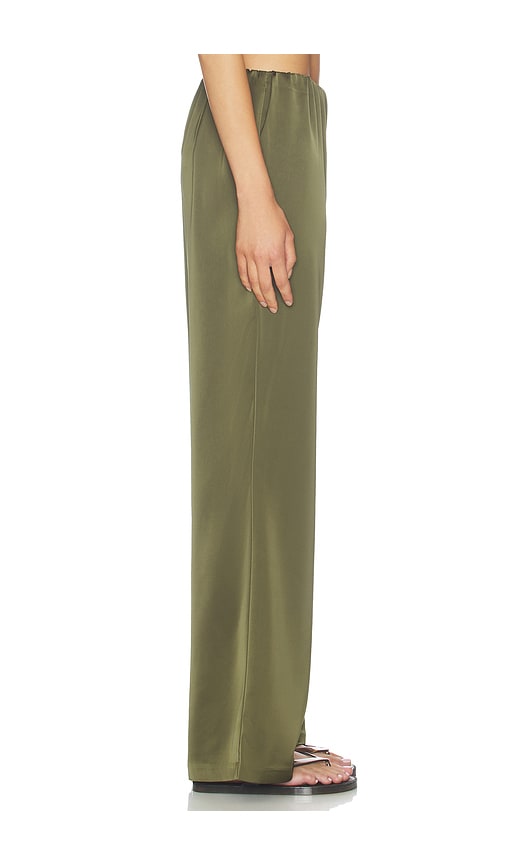 view 3 of 6 Alette Satin Pants in Olive Green