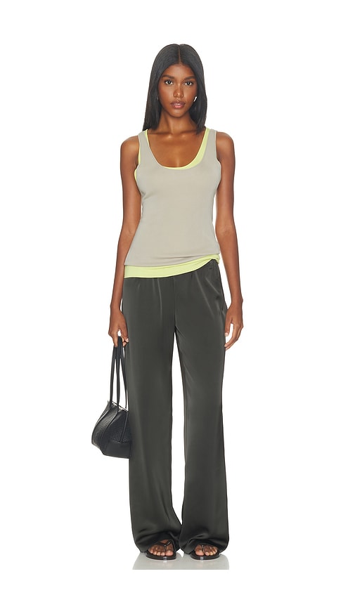 view 5 of 6 Alette Satin Pants in Charcoal