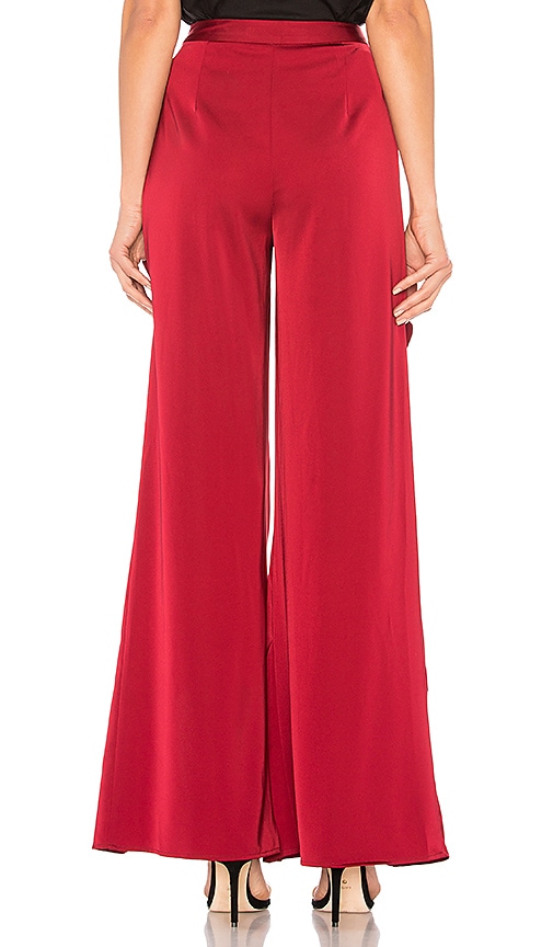 view 3 of 4 Adagio Ruffle Pant in Berry Red