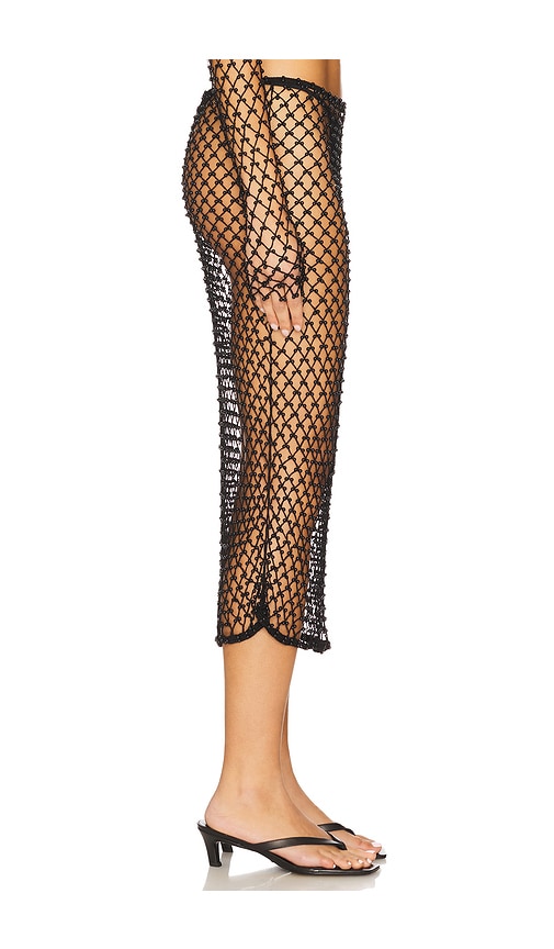 view 3 of 6 Marnnie Beaded Crochet Skirt in Black