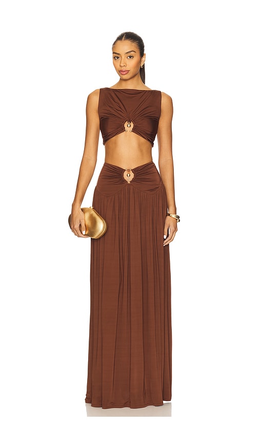 view 5 of 6 x Yhasmina Ferrara Lotte Maxi Skirt in Chocolate Brown
