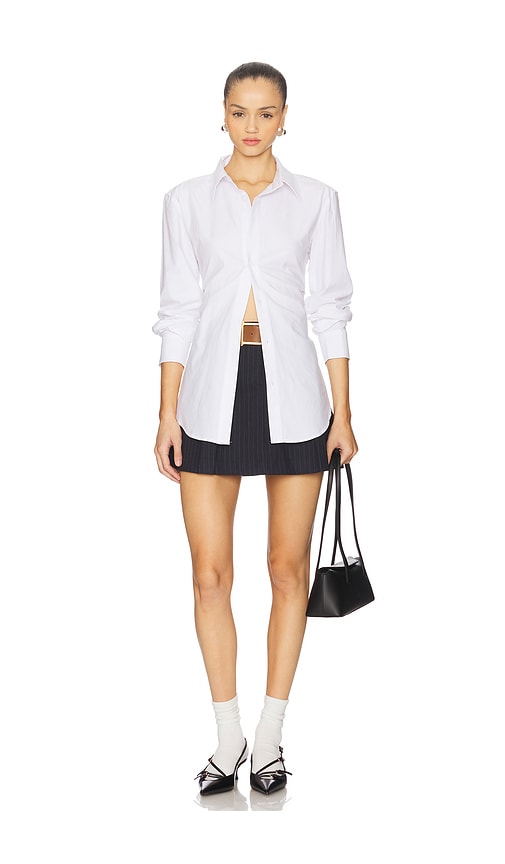 view 5 of 6 Denise Mini Skirt in Navy Pinstripe