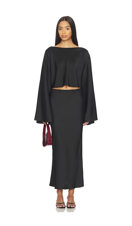 view 5 of 6 Reina Maxi Skirt in Black