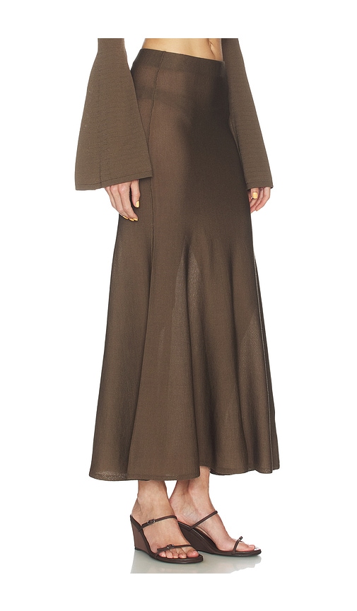 view 2 of 6 Paisleigh Knit Midi Skirt in Chocolate Brown