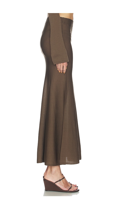view 3 of 6 Paisleigh Knit Midi Skirt in Chocolate Brown