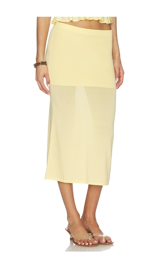 view 2 of 6 Delia Knit Midi Skirt in Light Yellow