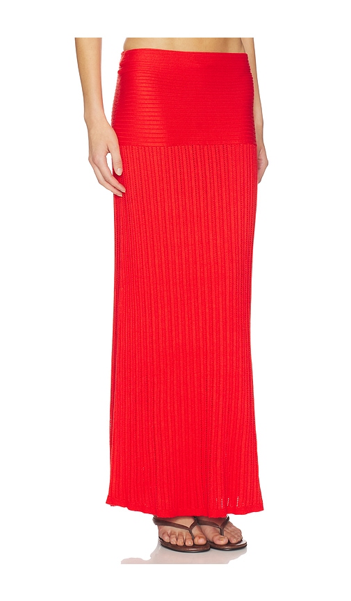 view 2 of 6 Shania Pointelle Maxi Skirt in Tomato
