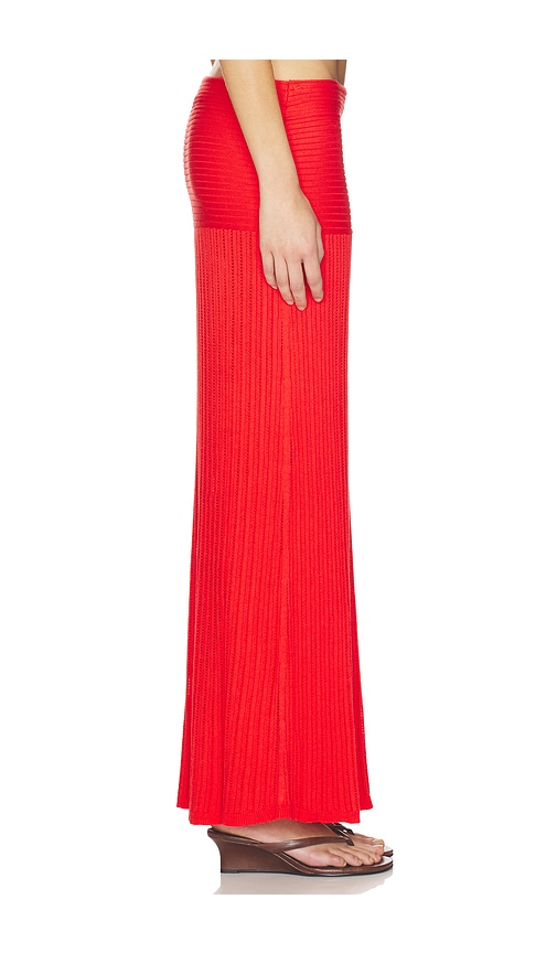 view 3 of 6 Shania Pointelle Maxi Skirt in Tomato