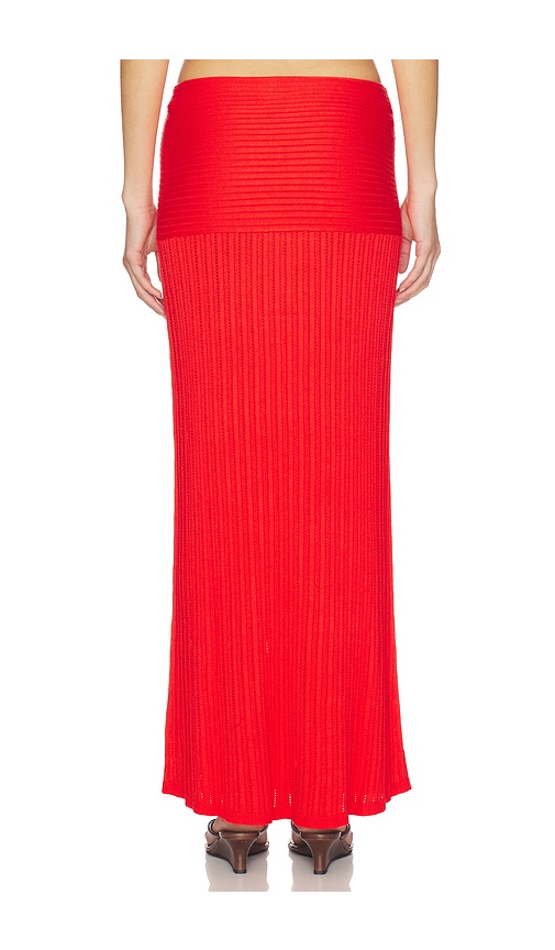 view 4 of 6 Shania Pointelle Maxi Skirt in Tomato