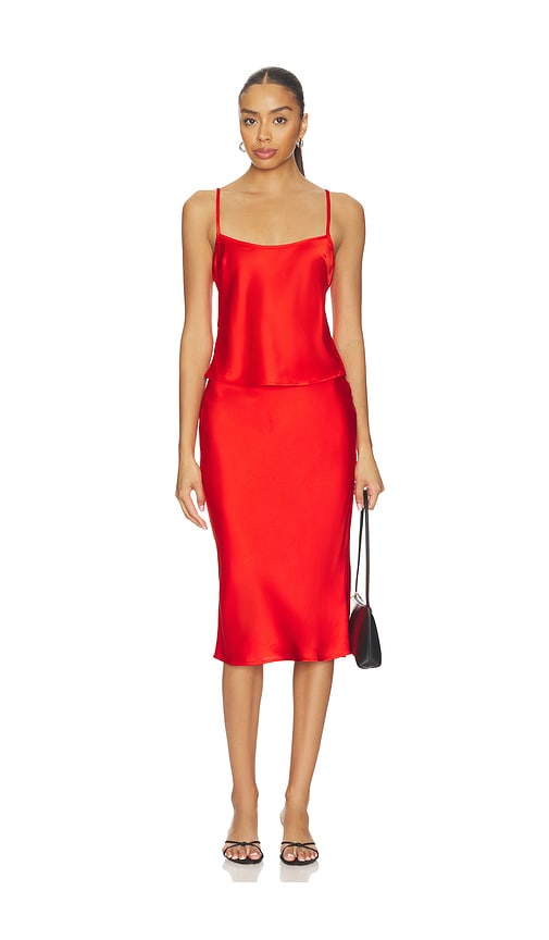 view 5 of 6 Zoe Midi Skirt in Red