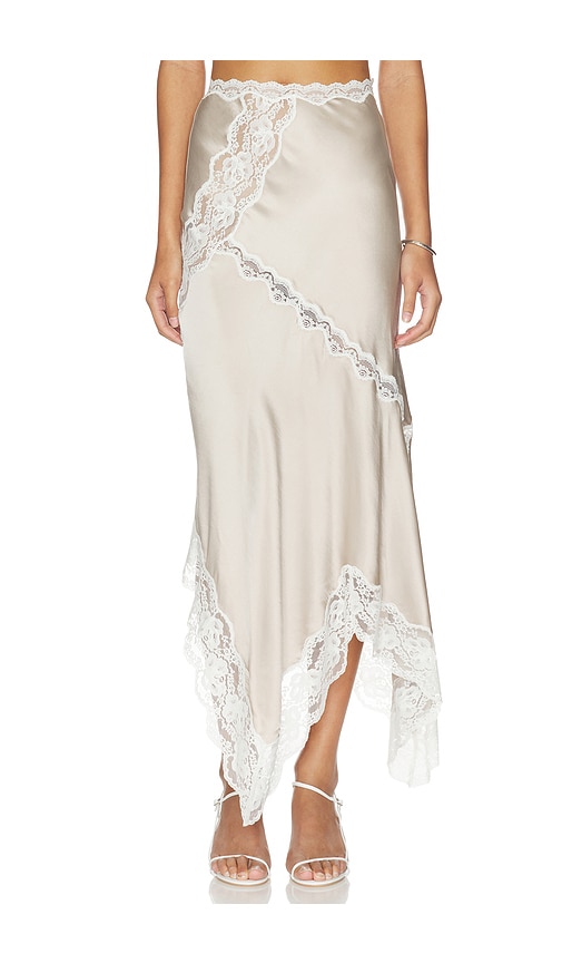 view 1 of 6 Vallin Midi Skirt in Light Taupe