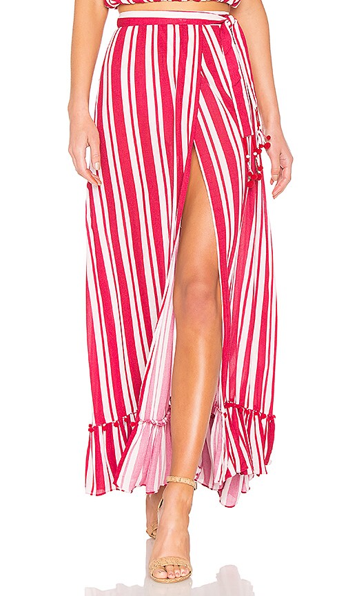 view 1 of 4 Of The Night Skirt in Red Stripe