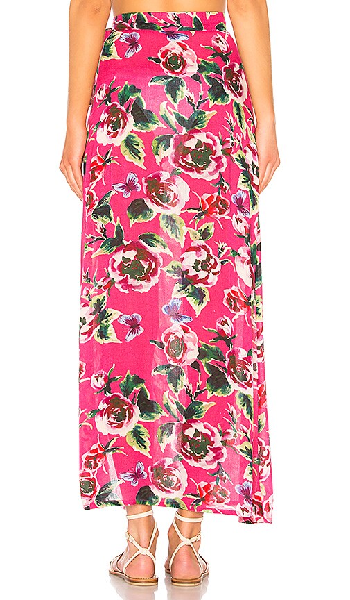 view 3 of 4 Lady Wrap Skirt in Magenta Floral