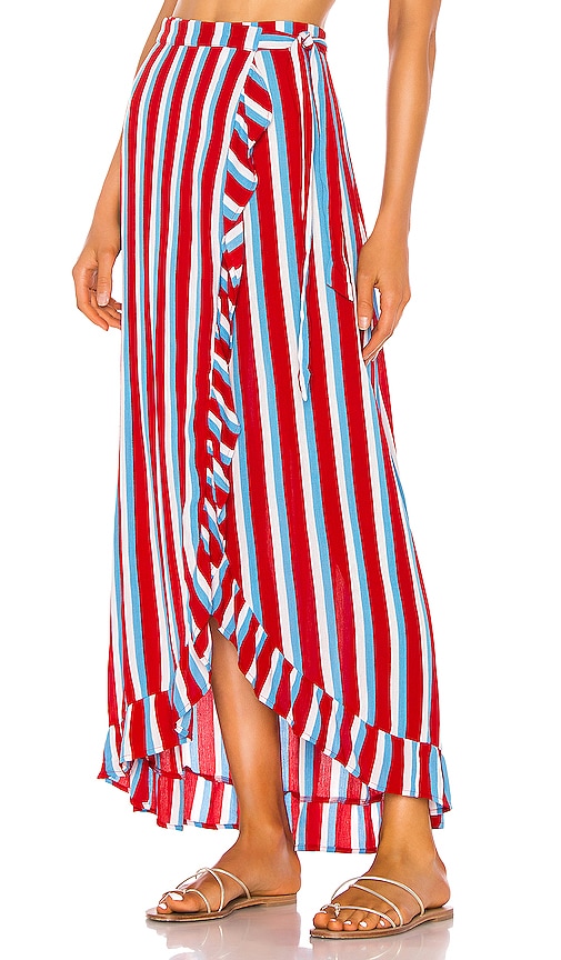 view 2 of 4 Waves For Days Wrap Skirt in Americana Stripe