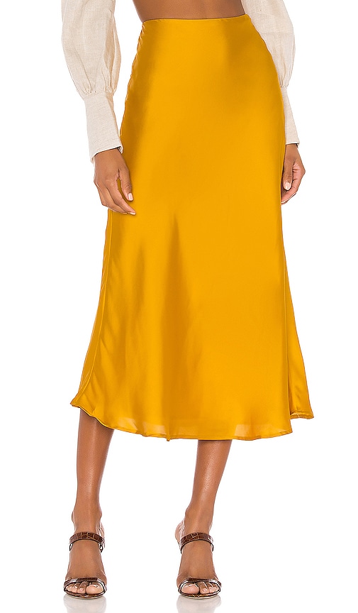 view 1 of 4 Madalena Midi Skirt in Sunflower Yellow