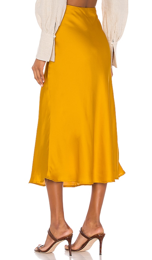view 3 of 4 Madalena Midi Skirt in Sunflower Yellow
