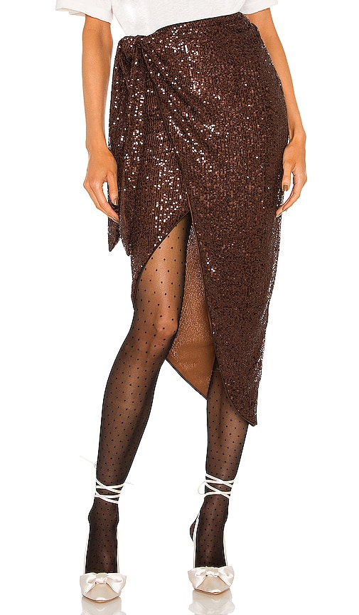 view 1 of 5 Amber Sequin Skirt in Cappuccino