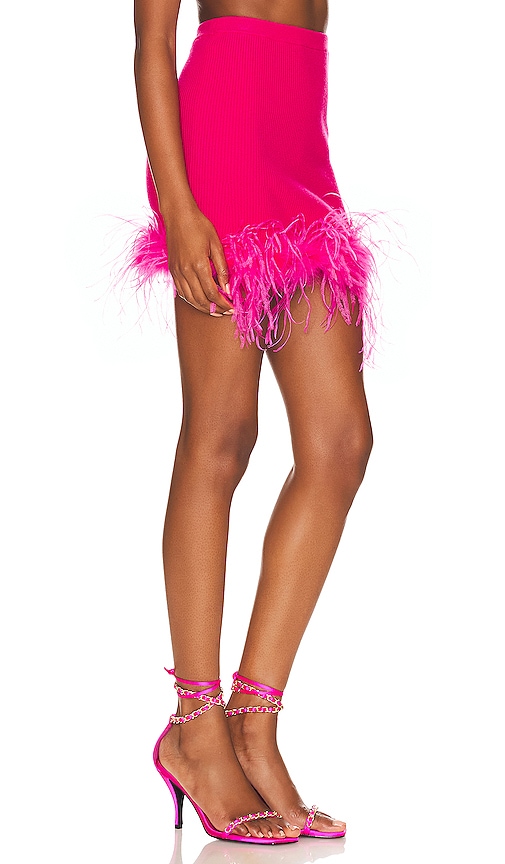 view 2 of 4 Emi Feather Mini Skirt in Hot Pink